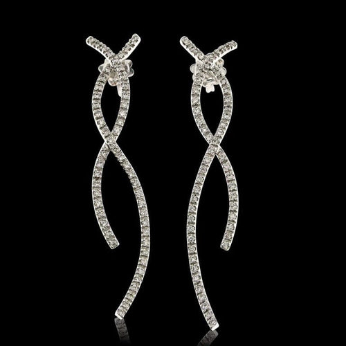 Boucles d'oreilles Boucles d'oreilles en or blanc 18 carats et diamants naturels 58 Facettes MG-201164