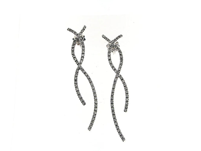 Boucles d'oreilles Boucles d'oreilles en or blanc 18 carats et diamants naturels 58 Facettes MG-201164