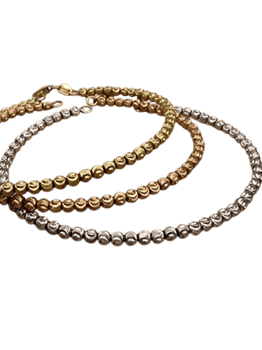 Bracelet Bracelets triple rang de perles en or blanc, jaune et rose 18 ct 58 Facettes