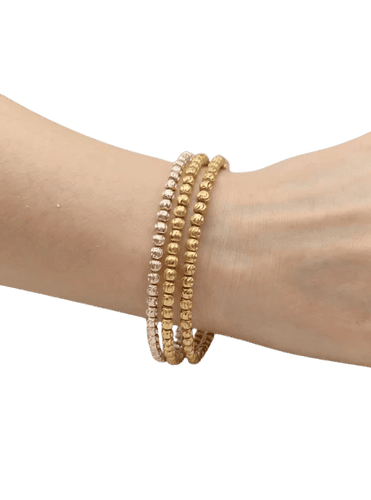 Bracelet Bracelets triple rang de perles en or blanc, jaune et rose 18 ct 58 Facettes