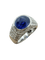 Bague 54 Bague saphir cabochon et diamants en or blanc 18 carats 58 Facettes 0050