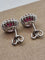 Boucles d'oreilles Boucles d’oreilles en or blanc 18 carats, rubis ovales et diamants 58 Facettes