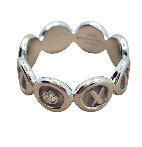 Bague 51 Tiffany & Co. Atlas - Bague en or blanc et diamant 58 Facettes