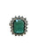 Bague Bague cluster en or blanc avec émeraude et diamants 58 Facettes