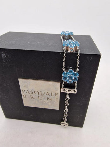 Bracelet Pasquale Bruni - Bracelet en or blanc 18 carats et topaze bleue 58 Facettes
