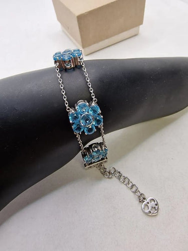 Bracelet Pasquale Bruni - Bracelet en or blanc 18 carats et topaze bleue 58 Facettes