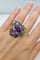 Bague 54 Bague Tutti I Frutti en or blanc, améthyste et diamants 58 Facettes
