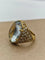 Bague 47.5 Bague style Trombino années 1980 en or jaune, aigue-marine et diamants 58 Facettes