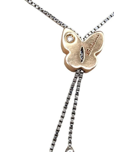 Collier Salvini - Collier papillon réglable en or blanc et rose avec diamant 58 Facettes
