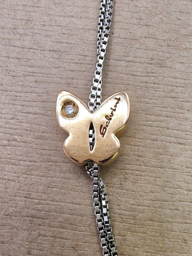 Collier Salvini - Collier papillon réglable en or blanc et rose avec diamant 58 Facettes