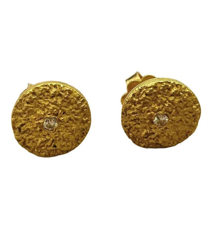 Boucles d'oreilles Boucles d’oreilles en or jaune satiné avec diamants 58 Facettes
