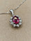 Pendentif Pendentif en or blanc 18 carats avec rubis et diamants 58 Facettes