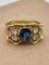 Bague 52 Bague vintage années 1960 en or jaune 18 carats, saphir et diamants 58 Facettes