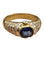 Bague 59 Bague vintage style trombino en or jaune 18 carats, saphir et diamants 58 Facettes