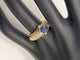 Bague 59 Bague vintage style trombino en or jaune 18 carats, saphir et diamants 58 Facettes
