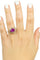 Bague 57 Bague en or blanc 18 carats avec rubis ovale et diamants 58 Facettes
