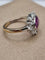 Bague 57 Bague en or blanc 18 carats avec rubis ovale et diamants 58 Facettes
