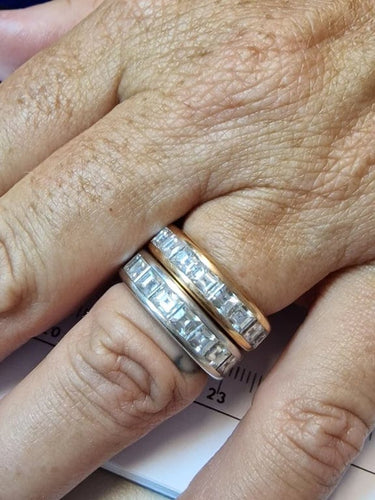 Bague 51 Bague éternelle - Alliance en or rose 18 carats avec diamants 58 Facettes