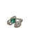 Bague 54 Bague contrariée émeraude et diamants en or blanc 18 carats 58 Facettes