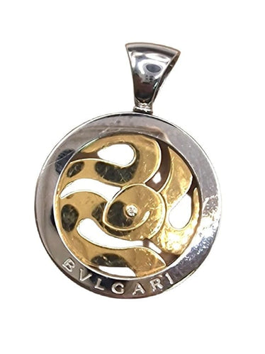 Pendentif Bvlgari - Pendentif médaillon en or rose 18 carats, acier et diamant 58 Facettes