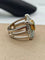 Bague 55 Bague cocktail en or jaune et or blanc 18 carats avec émeraude et diamants 58 Facettes