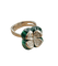 Bague 55 Bague trifleur en or blanc 18 carats, malachite et diamants 58 Facettes
