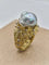 Bague 46 Bague vintage fleur en or jaune 18 carats et perle 58 Facettes