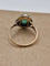 Bague 52 Bague ancienne en or blanc 18 carats et argent avec émeraude cabochon 58 Facettes