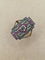 Bague 61 Bague ancienne en or jaune 18 carats avec aigue-marine, rubis et émeraudes 58 Facettes