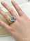 Bague 54 Bague cocktail vintage en or blanc et jaune 18 carats, saphir et diamants 58 Facettes