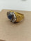 Bague 54 Bague cocktail vintage en or blanc et jaune 18 carats, saphir et diamants 58 Facettes