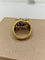 Bague 54 Bague cocktail vintage en or blanc et jaune 18 carats, saphir et diamants 58 Facettes