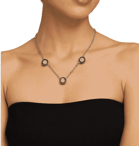 Collier Bvlgari Bvlgari - Collier double face en or blanc 18k, diamants et onyx 58 Facettes