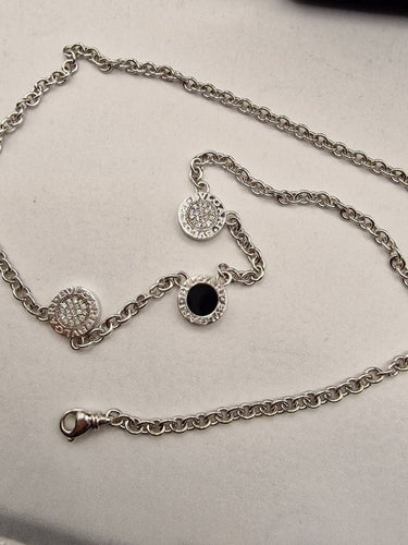 Collier Bvlgari Bvlgari - Collier double face en or blanc 18k, diamants et onyx 58 Facettes