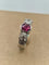 Bague 55 Bague solitaire rubis et diamants en or blanc 18 carats 58 Facettes