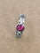 Bague 55 Bague solitaire rubis et diamants en or blanc 18 carats 58 Facettes