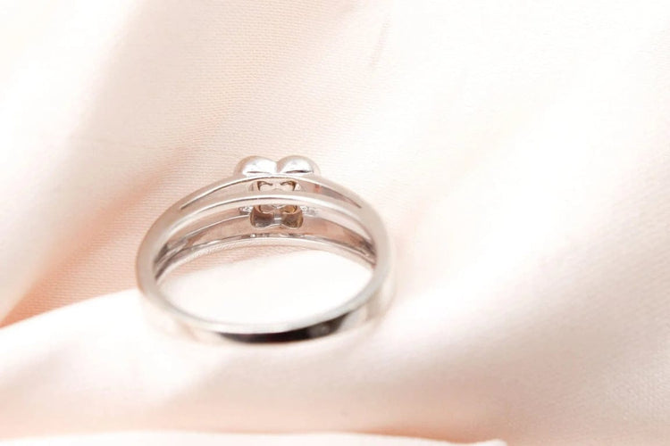 Bague 54 Mauboussin Chance Love n°2 - Bague en or blanc et diamants, saphirs roses 58 Facettes 250362