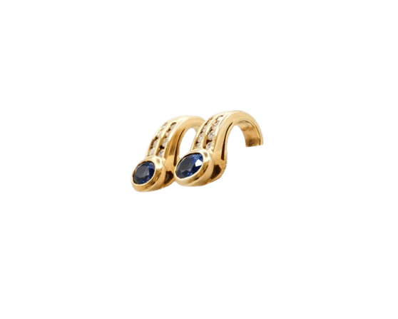 Boucles d'oreilles Boucles d'oreilles clips en or 18 carats saphir et diamants 58 Facettes 240431