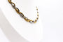 Collier Collier motif feuilles entrelacées en or blanc et jaune 750 58 Facettes 240004