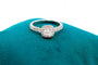 Bague 50 Bague en or blanc 750 - Diamant taille coussin et pavage diamants 58 Facettes 240065