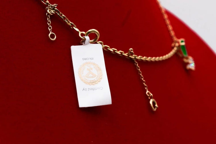 Collier Collier en or jaune avec diamant et émeraude 58 Facettes 240213