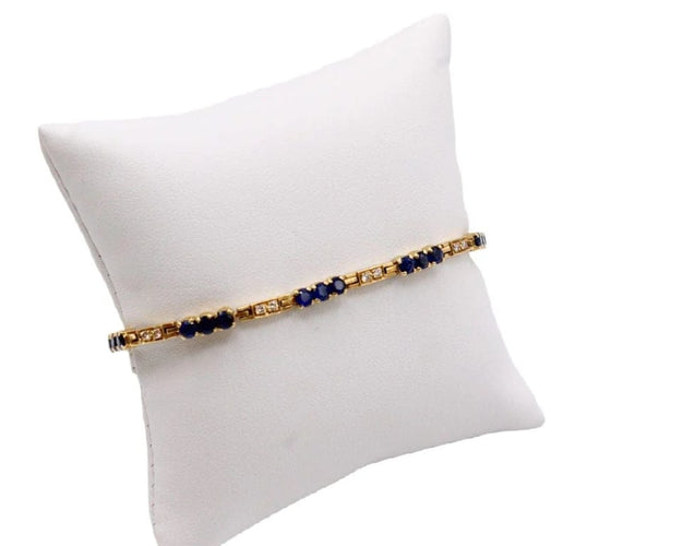 Bracelet Bracelet rivière en or jaune 18 ct, diamants et saphirs 58 Facettes 240045