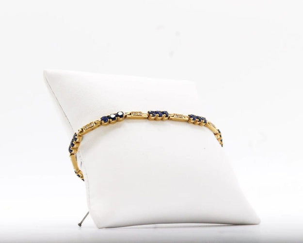 Bracelet Bracelet rivière en or jaune 18 ct, diamants et saphirs 58 Facettes 240045