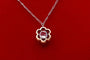 Collier Collier marguerite en or jaune, platine, diamant et rubis 58 Facettes 240285