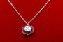 Collier Collier marguerite - Motif fleur en or jaune et platine, diamant et rubis 58 Facettes 240285
