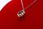 Collier Collier marguerite en or jaune, platine, diamant et rubis 58 Facettes 240285