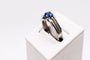 Bague 58 Bague jonc moderne en or blanc avec saphir et diamants 58 Facettes 250125