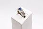 Bague 58 Bague jonc moderne en or blanc avec saphir et diamants 58 Facettes 250125