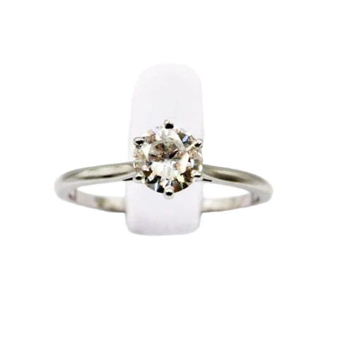 Bague 60 Bague solitaire en or blanc 750 ornée d’un diamant 0,8 ct 58 Facettes 240198