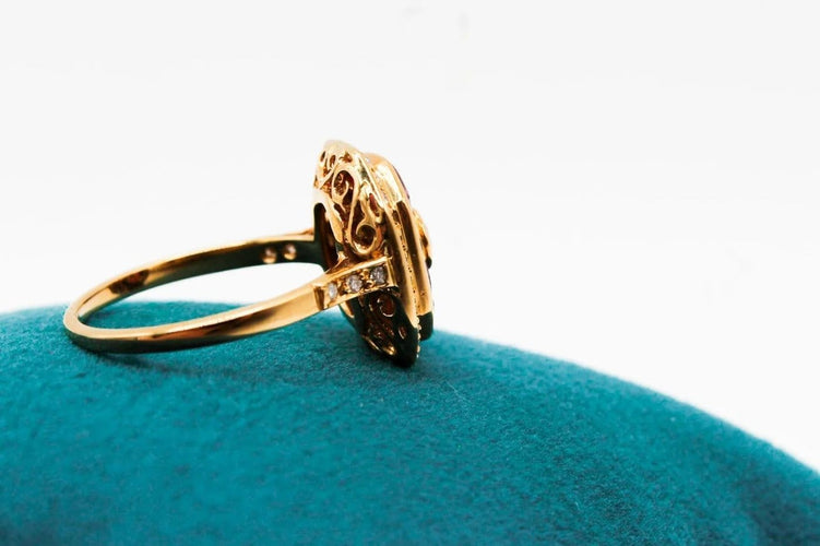 Bague 54 Bague en or jaune 18 carats rubis et diamants 58 Facettes 240344